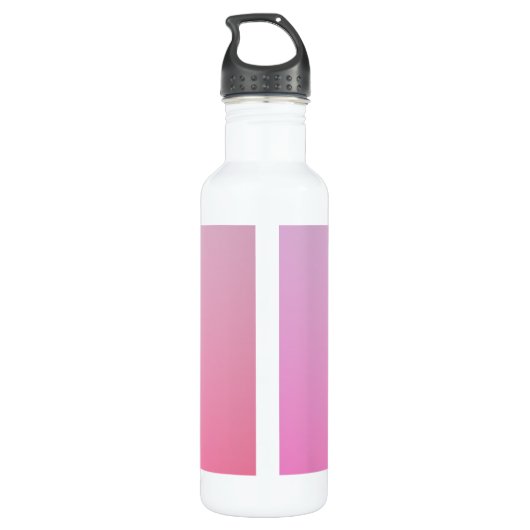 Moderne 2 overlappende Initialen | roze ombre Waterfles (Achterkant)