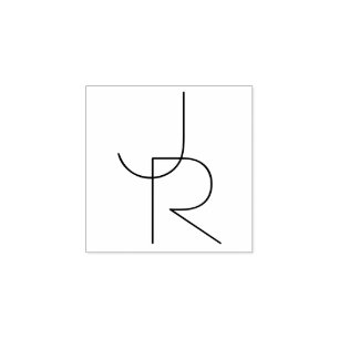 Moderne 2 overlappende Initialen Rubberstempel