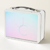 Moderne 2 overlappende Initialen | Turquoise Pink (Achterkant)