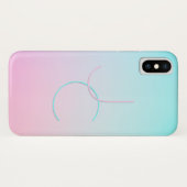 Moderne 2 overlappende Initialen | Turquoise Pink Case-Mate iPhone Case (Achterkant (horizontaal))