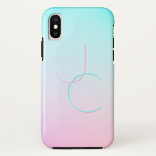 Moderne 2 overlappende Initialen   Turquoise Pink Case-Mate iPhone Case