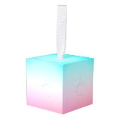 Moderne 2 overlappende Initialen | Turquoise Pink Decoratie (Voorkant hoekig)