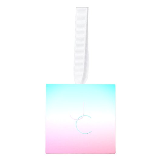 Moderne 2 overlappende Initialen | Turquoise Pink Decoratie (Voorkant)