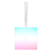 Moderne 2 overlappende Initialen | Turquoise Pink Decoratie (Rechts)