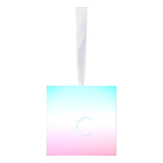 Moderne 2 overlappende Initialen | Turquoise Pink Decoratie (Rechts)