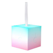 Moderne 2 overlappende Initialen | Turquoise Pink Decoratie (Achter hoekig)