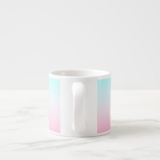 Moderne 2 overlappende Initialen | Turquoise Pink Espresso Kop (Achterkant)