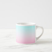 Moderne 2 overlappende Initialen | Turquoise Pink Espresso Kop (Rechts)