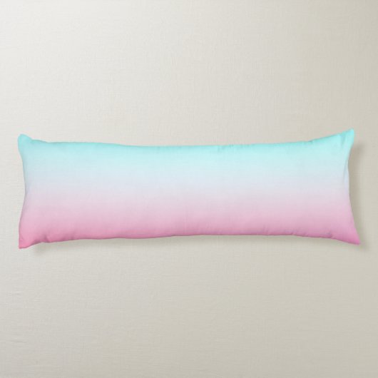 Moderne 2 overlappende Initialen | Turquoise Pink Lichaamskussen (Achterkant)