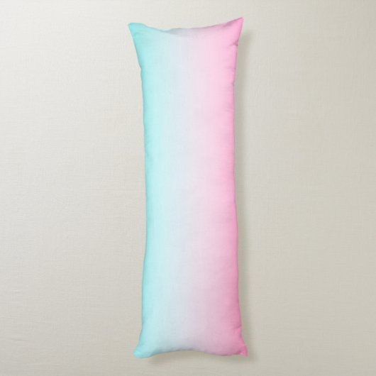 Moderne 2 overlappende Initialen | Turquoise Pink Lichaamskussen (Achterkant (Verticaal))