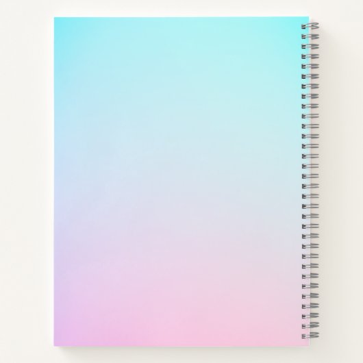 Moderne 2 overlappende Initialen | Turquoise Pink Notitieboek (Achterkant)