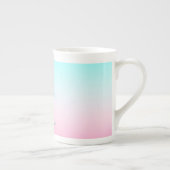 Moderne 2 overlappende Initialen | Turquoise Pink Porselein Kop (Rechts)