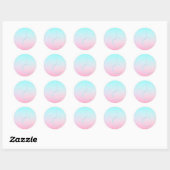 Moderne 2 overlappende Initialen | Turquoise Pink Ronde Sticker (Vel)