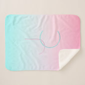 Moderne 2 overlappende Initialen | Turquoise Pink Sherpa Deken (Voorkant (horizontaal))
