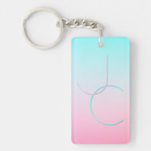 Moderne 2 overlappende Initialen | Turquoise Pink