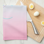 Moderne 2 overlappende Initialen | Turquoise Pink Theedoek (Quarter Fold)