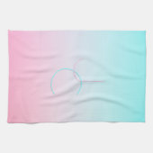 Moderne 2 overlappende Initialen | Turquoise Pink Theedoek (Horizontaal)