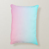 Moderne 2 overlappende initialen | Turquoise Roze Accent Kussen (Achterkant (Verticaal))