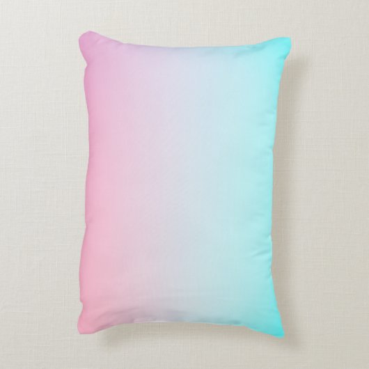 Moderne 2 overlappende initialen | Turquoise Roze Accent Kussen (Achterkant (Verticaal))