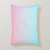 Moderne 2 overlappende initialen | Turquoise Roze Accent Kussen (Voorkant(Verticaal))