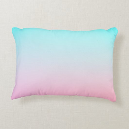 Moderne 2 overlappende initialen | Turquoise Roze Accent Kussen (Achterkant)