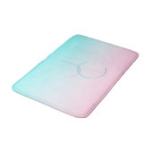 Moderne 2 overlappende initialen | Turquoise Roze Badmat (Gekanteld)