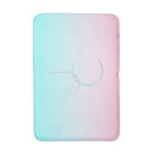 Moderne 2 overlappende initialen | Turquoise Roze Badmat (Voorkant Verticaal)
