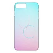 Moderne 2 overlappende initialen | Turquoise Roze Case-Mate iPhone Case (Achterkant)
