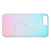 Moderne 2 overlappende initialen | Turquoise Roze Case-Mate iPhone Case (Achterkant (Horizontaal))
