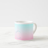 Moderne 2 overlappende initialen | Turquoise Roze Espresso Kop (Voorkant rechts)