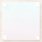 Moderne 2 overlappende initialen | Turquoise Roze Glazen Onderzetter (Achterkant)