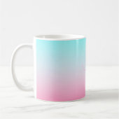Moderne 2 overlappende initialen | Turquoise Roze Koffiemok (Links)