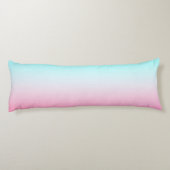 Moderne 2 overlappende initialen | Turquoise Roze Lichaamskussen (Achterkant)