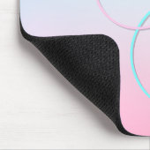 Moderne 2 overlappende initialen | Turquoise Roze Muismat (Hoek)