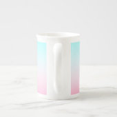 Moderne 2 overlappende initialen | Turquoise Roze Porselein Kop (Achterkant)
