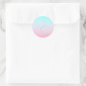 Moderne 2 overlappende initialen | Turquoise Roze Ronde Sticker (Tas)