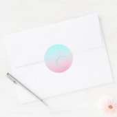 Moderne 2 overlappende initialen | Turquoise Roze Ronde Sticker (Envelop)