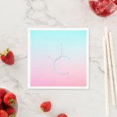 Moderne 2 overlappende initialen | Turquoise Roze Servet (Insitu)