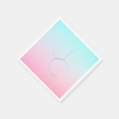 Moderne 2 overlappende initialen | Turquoise Roze Servet (Hoek)
