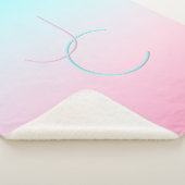 Moderne 2 overlappende initialen | Turquoise Roze Sherpa Deken (3/4)