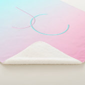 Moderne 2 overlappende initialen | Turquoise Roze Sherpa Deken (3/4)