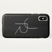 Moderne 2 overlappende initialen | Wit op zwart Case-Mate iPhone Case (Achterkant (horizontaal))