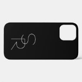 Moderne 2 overlappende initialen | Wit op zwart Case-Mate iPhone Case (Achterkant (horizontaal))