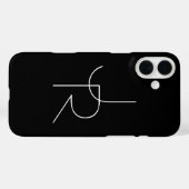 Moderne 2 overlappende initialen | Wit op zwart Case-Mate iPhone Case (Achterkant (horizontaal))