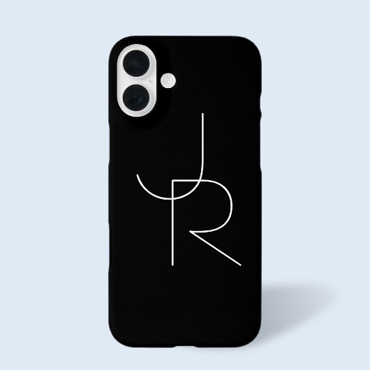 Moderne 2 overlappende initialen | Wit op zwart Case-Mate iPhone Case