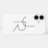 Moderne 2 overlappende initialen | Zwart op Wit Case-Mate iPhone Case (Achterkant (horizontaal))