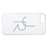 Moderne 2 overlappende initialen | Zwart op wit Case-Mate iPhone Case (Achterkant (Horizontaal))