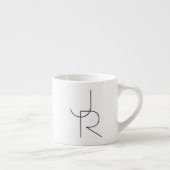 Moderne 2 overlappende initialen | Zwart op Wit Espresso Kop (Rechts)