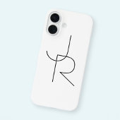 Moderne 2 overlappende initialen | Zwart op Wit iPhone 16 Hoesje