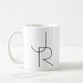 Moderne 2 overlappende initialen | Zwart op Wit Koffiemok (Links)